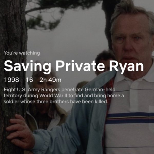 Saving Private Ryan (1998) – Steven Spilberg (Coincidental Netflix 25-WR)